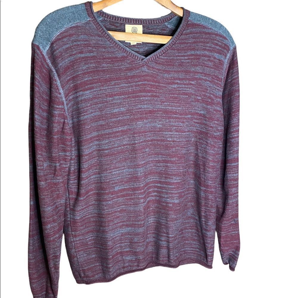 Trend by F/X Fusion V-Neck Pullover Sweater Burgundy & Gray Men’s Medium